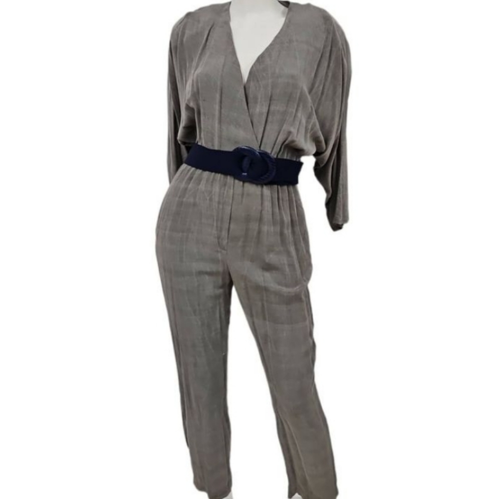 Vintage 80's DQ Fashions Gray Jumpsuit Small